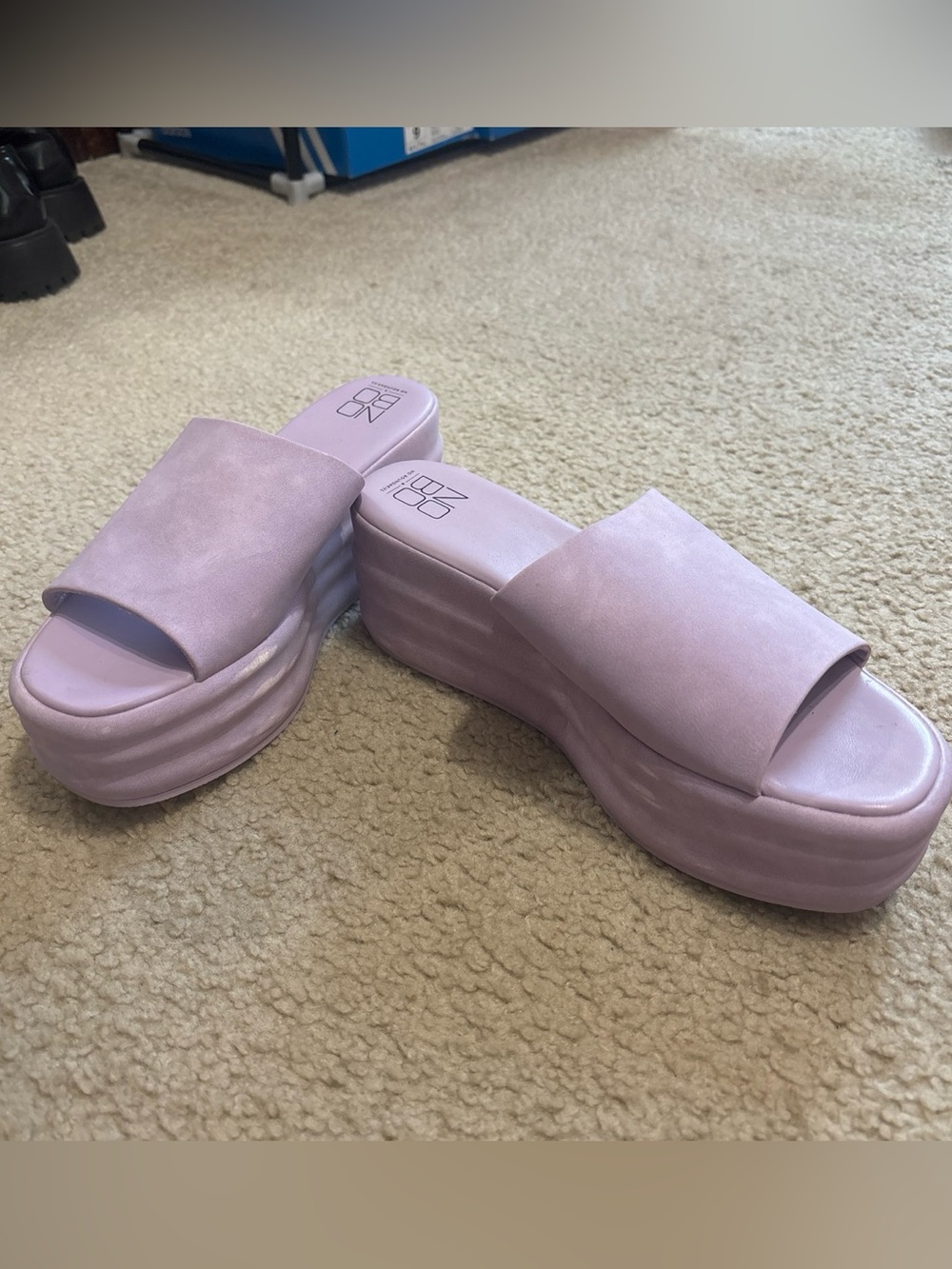 NOBO Lavender Platform Slide Sandals